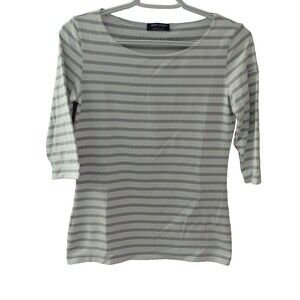 Saint James Stripe Boat Neckline 3/4 sleeve T-shirt Top Polyamide Size 4US